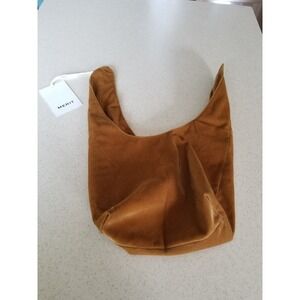 NEW Merit Beauty Brown Corduroy Make Up Bag Tie Top Pouch
